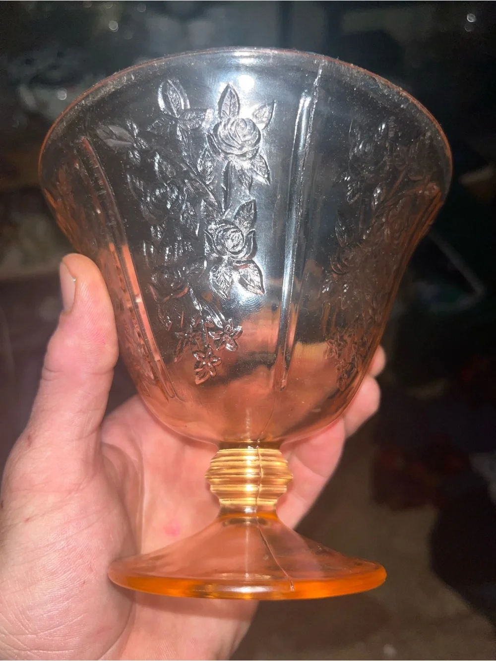 FEDERAL GLASS Sharon Pink Candy Jar Dish No Lid